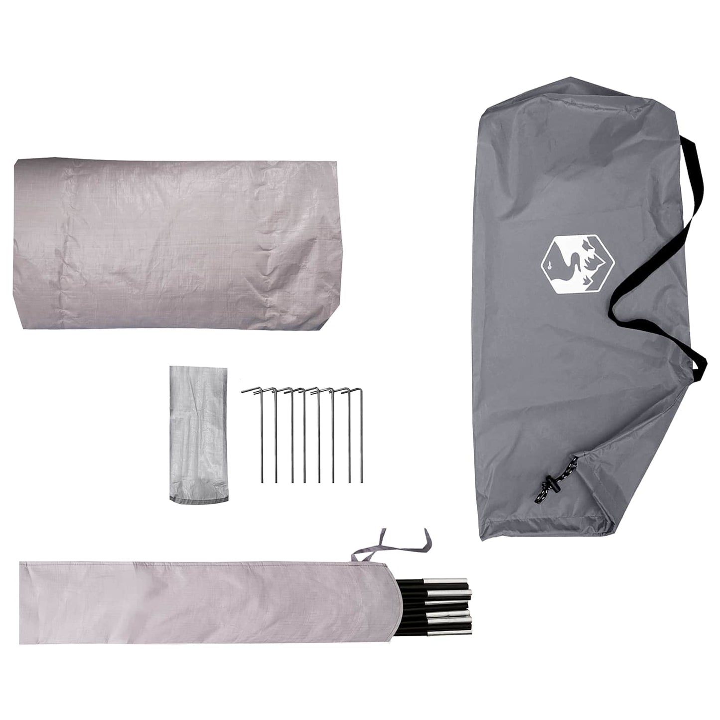 vidaXL Tunnel Tent Grey and Orange 4-Person
