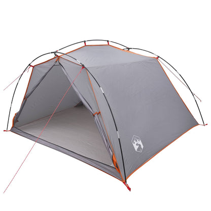 vidaXL Tunnel Tent Grey and Orange 4-Person