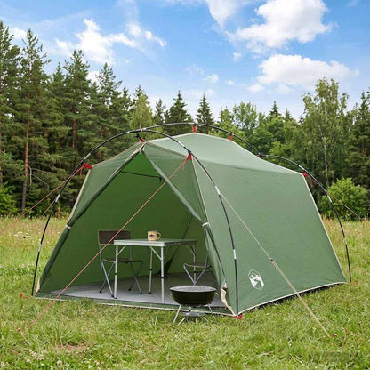 vidaXL Tunnel Tent Green 2-Person 185T Polyester with PU Coating