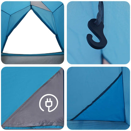 vidaXL Tunnel Tent 2-Person Blue 185T Polyester with PU Coating