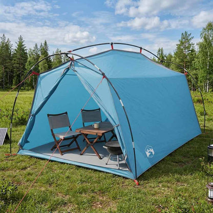 vidaXL Tunnel Tent Blue 2-Person 185T Polyester with PU Coating