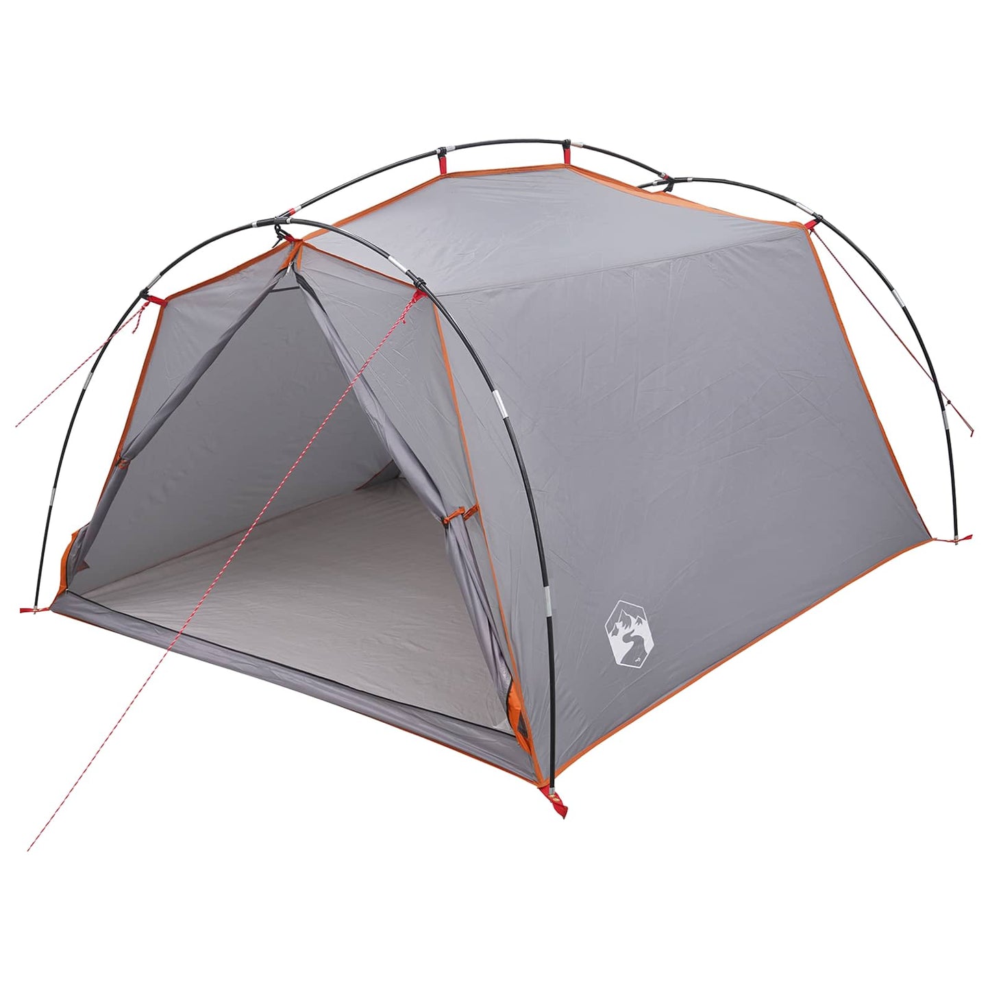 vidaXL Tunnel Tent Grey and Orange 2-Person