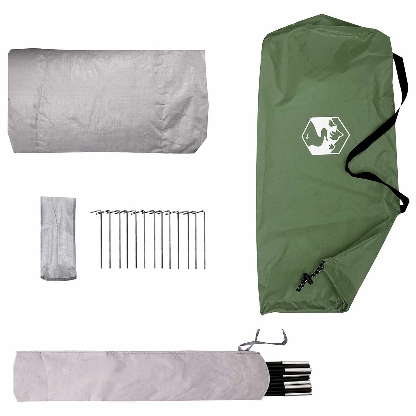 vidaXL Backpacking Tent Green 4-Person 185T Polyester with PU Coating