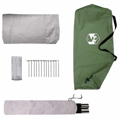 vidaXL Backpacking Tent Green 4-Person 185T Polyester with PU Coating
