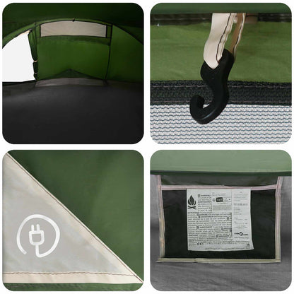 vidaXL Backpacking Tent Green 4-Person 185T Polyester with PU Coating