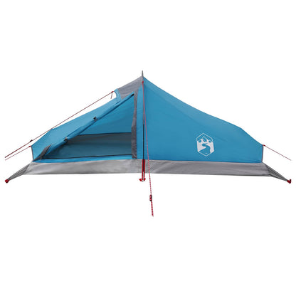 vidaXL Backpacking Tent Blue 4-Person 185T Polyester with PU Coating