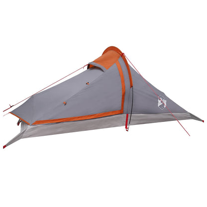 vidaXL Backpacking Tent Grey and Orange 4-Person
