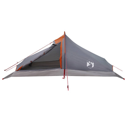 vidaXL Backpacking Tent Grey and Orange 4-Person