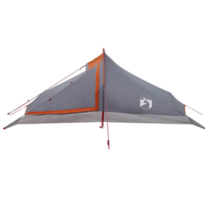 vidaXL Backpacking Tent Grey and Orange 4-Person
