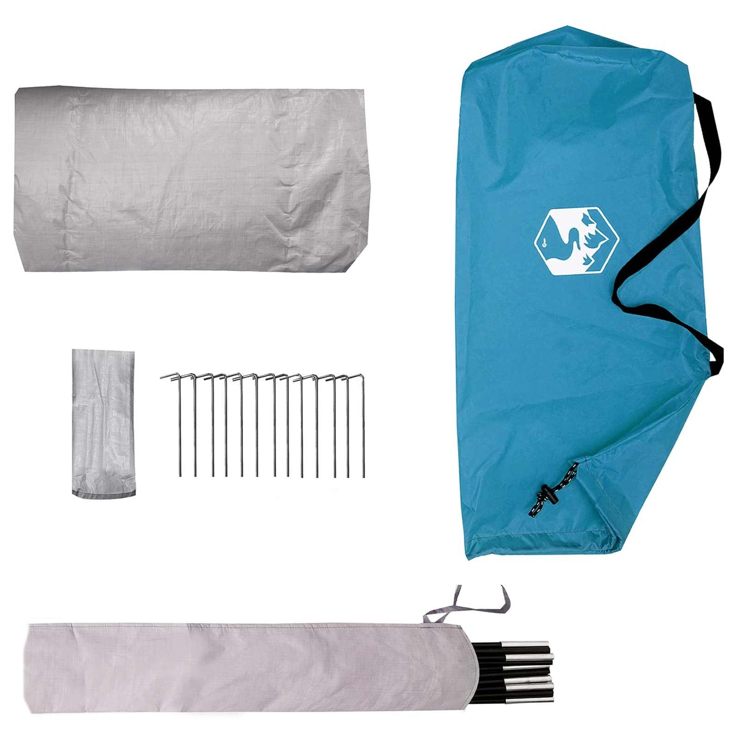 vidaXL Backpacking Tent Blue 2-Person 185T Polyester with PU Coating