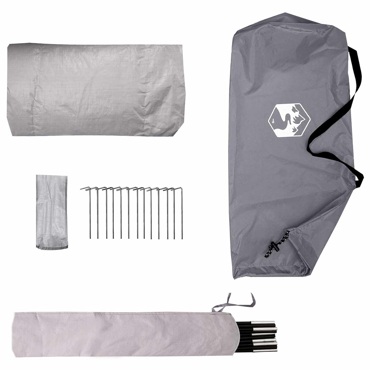 vidaXL Backpacking Tent Grey and Orange 2-Person
