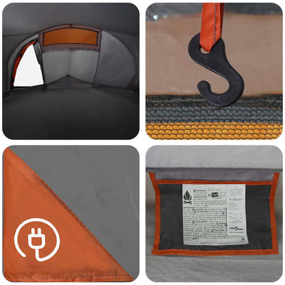 vidaXL Backpacking Tent Grey and Orange 2-Person