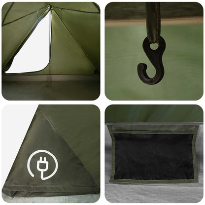 vidaXL Backpacking Tent Olive Green 4-Person