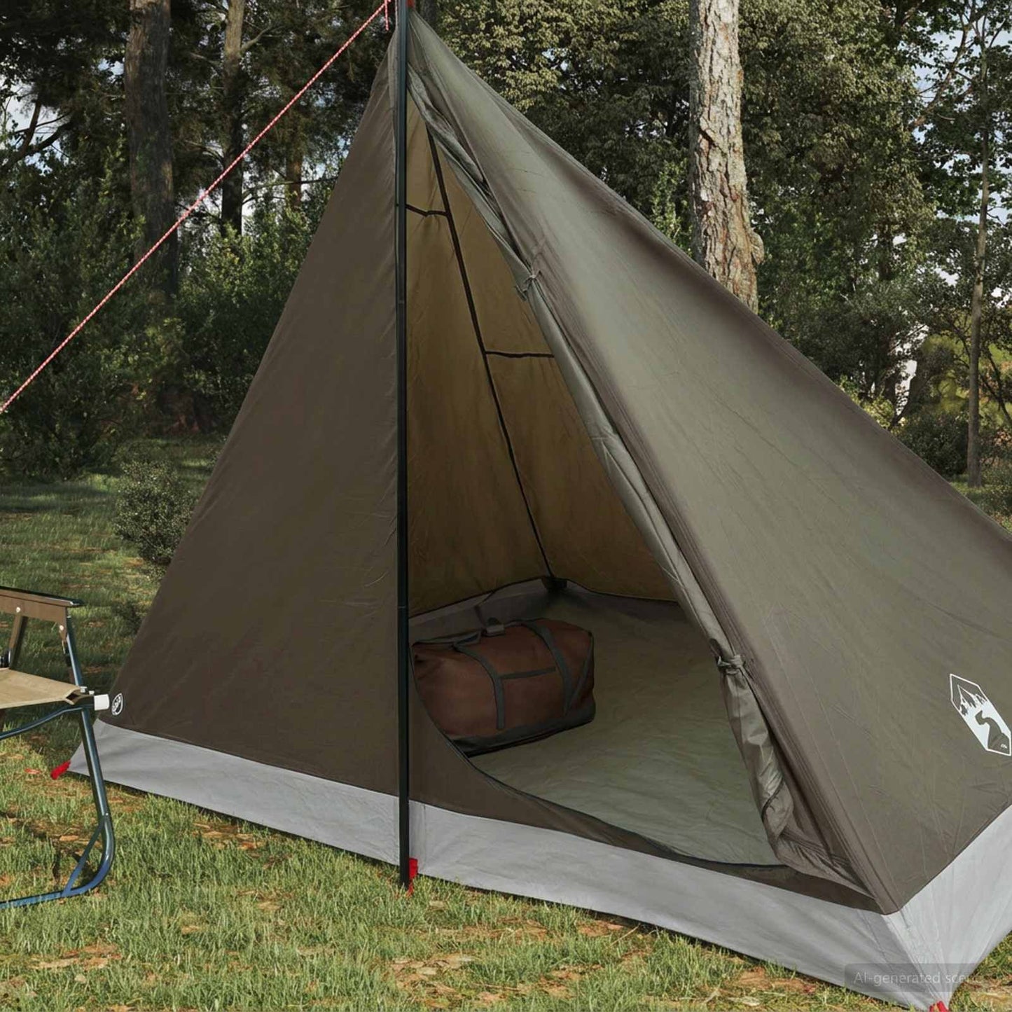 vidaXL Backpacking Tent Brown and Grey 4-Person