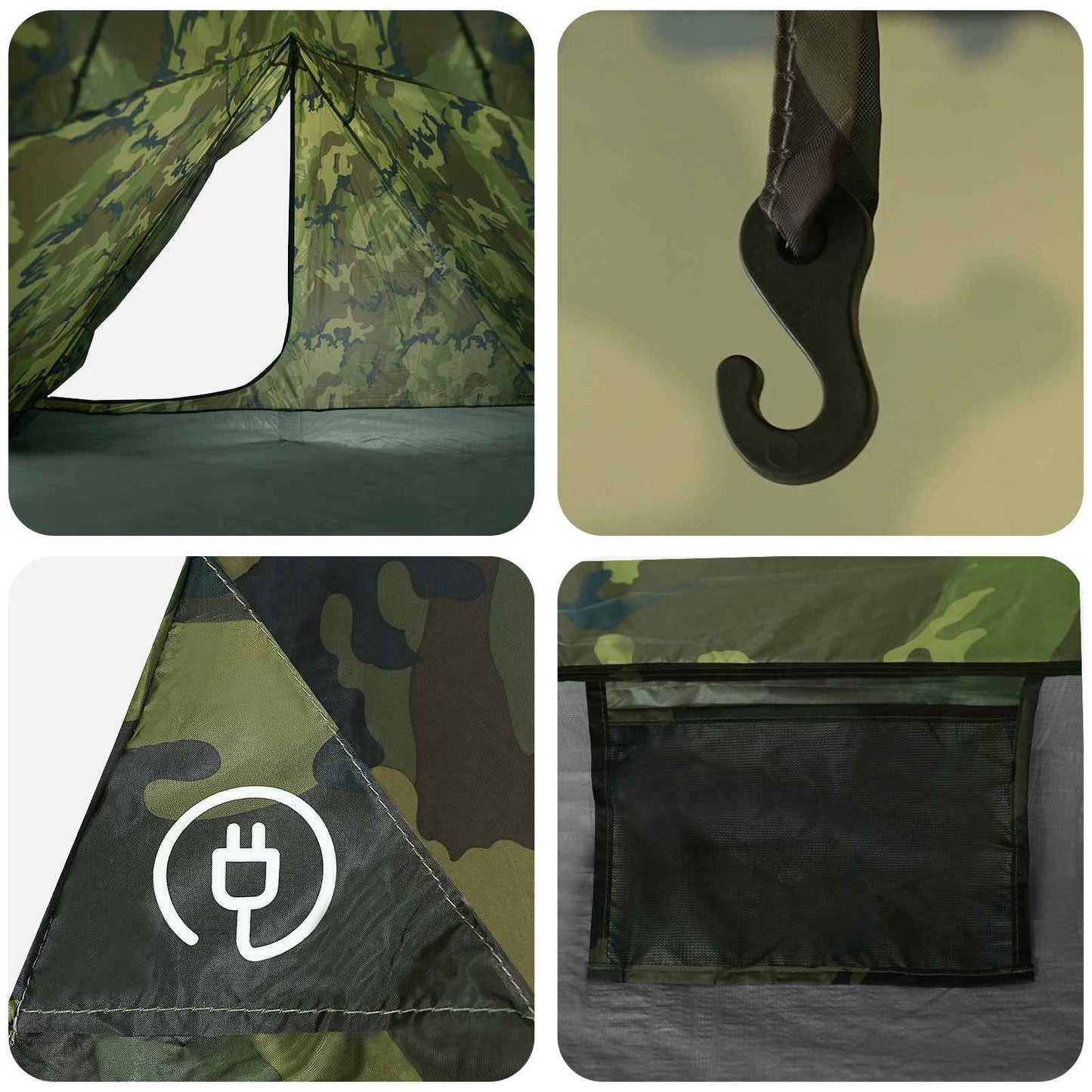 vidaXL Backpacking Tent Camouflage 4-Person