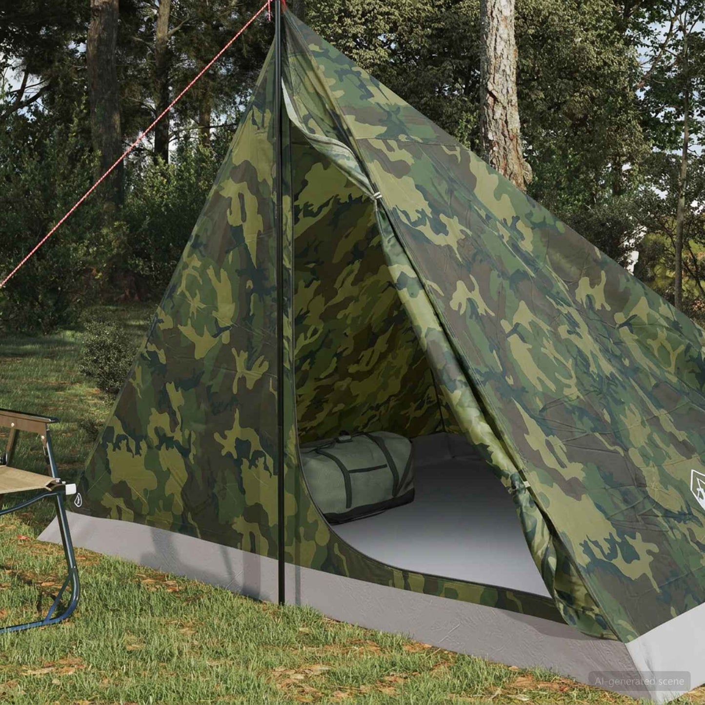 vidaXL Backpacking Tent Camouflage 4-Person