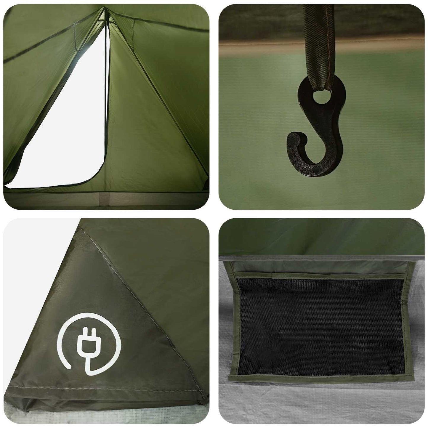 vidaXL Backpacking Tent Olive Green 2-Person
