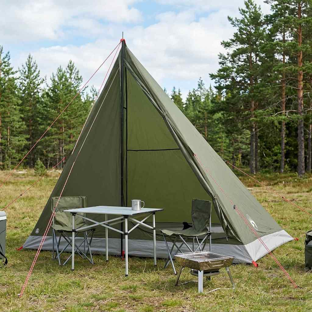 vidaXL Backpacking Tent Olive Green 2-Person