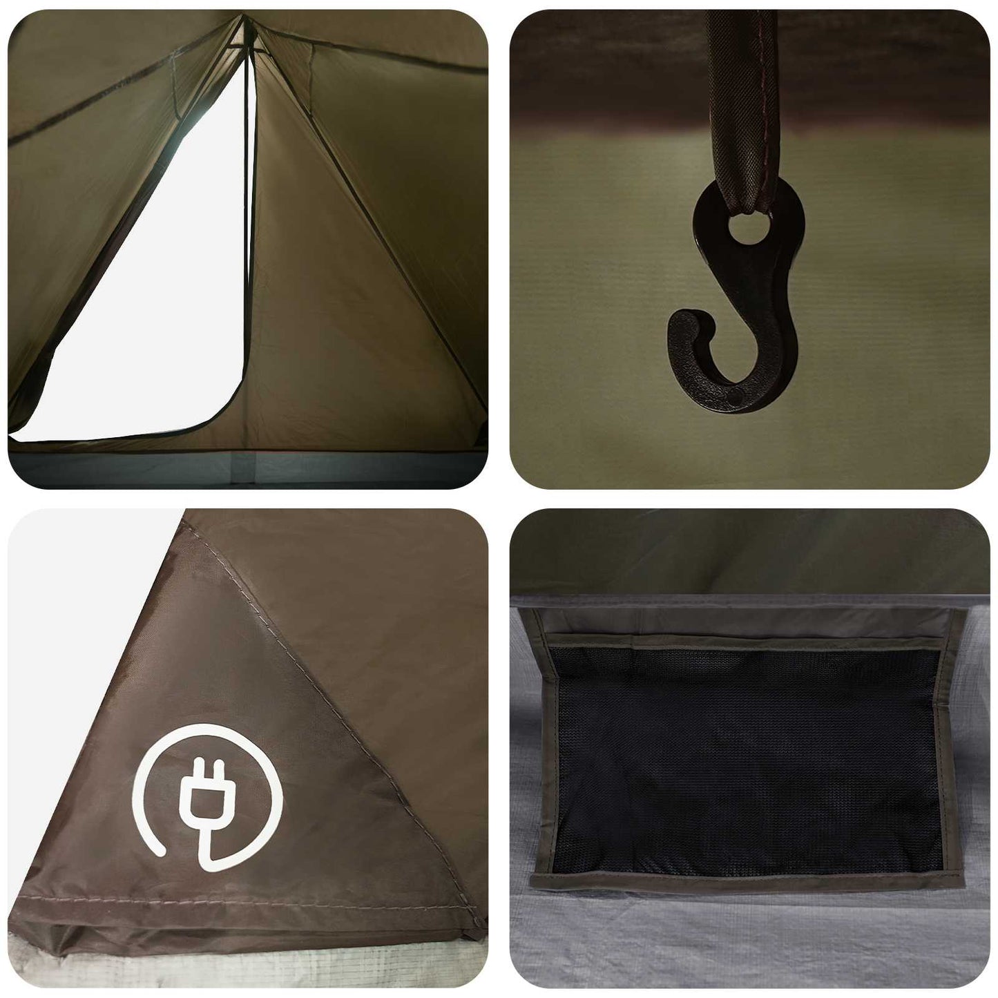 vidaXL Backpacking Tent Brown and Grey 2-Person
