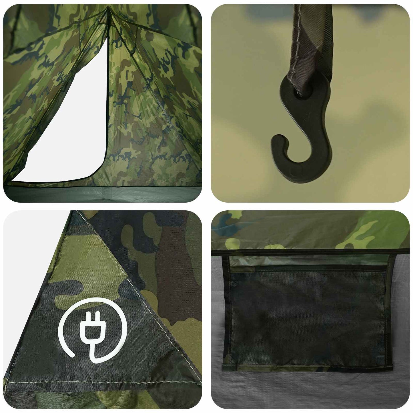 vidaXL Backpacking Tent Camouflage 2-Person