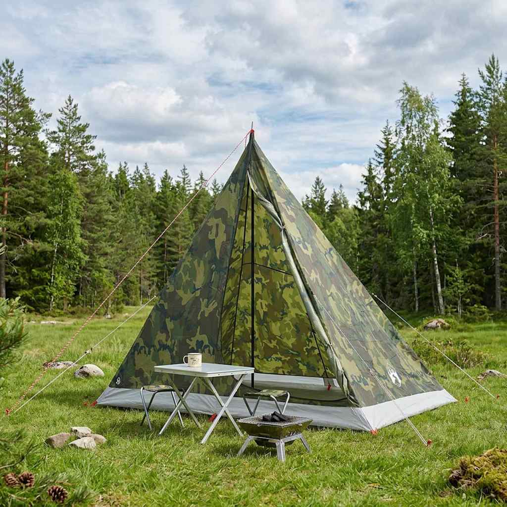 vidaXL Backpacking Tent Camouflage 2-Person