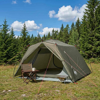 vidaXL Tunnel Tent Olive Green 4-Person 185T Polyester with PU Coating