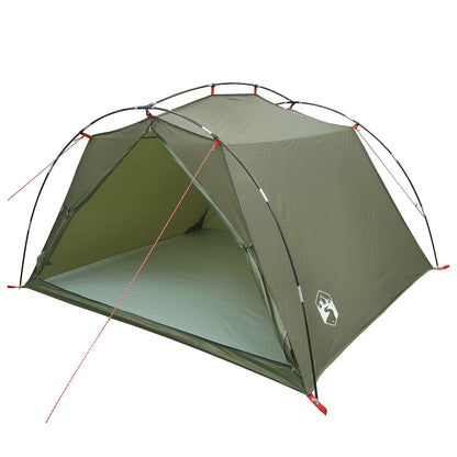 vidaXL Tunnel Tent 4-Person Olive Green 185T Polyester with PU Coating