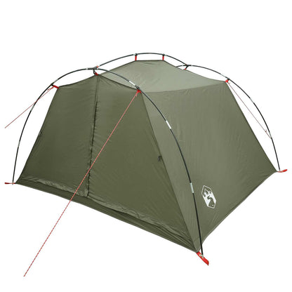 vidaXL Tunnel Tent Olive Green 4-Person 185T Polyester with PU Coating
