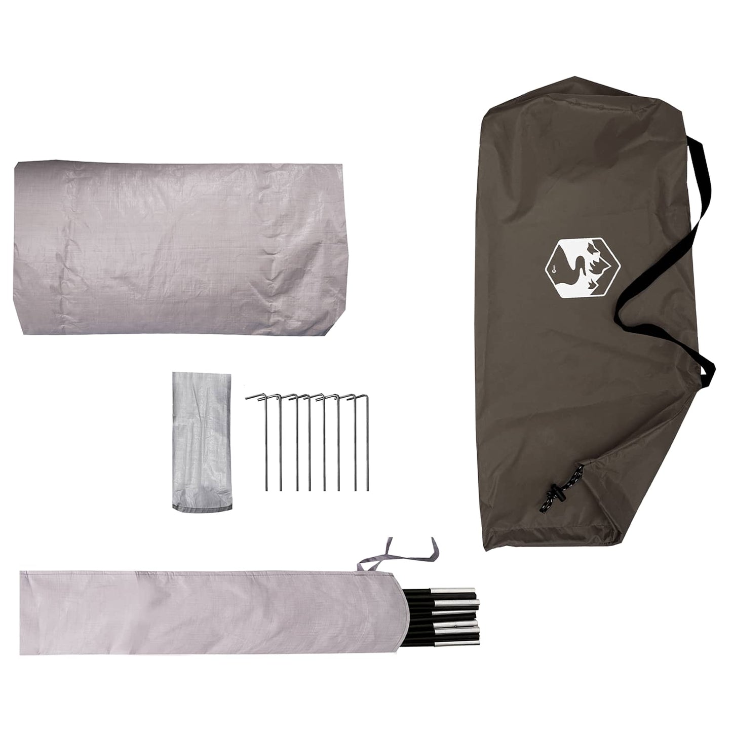 vidaXL Tunnel Tent Brown and Grey 4-Person