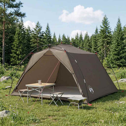 vidaXL Tunnel Tent 4-Person Brown and Grey