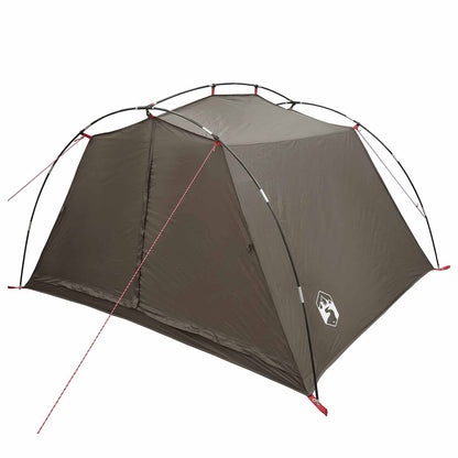 vidaXL Tunnel Tent Brown and Grey 4-Person