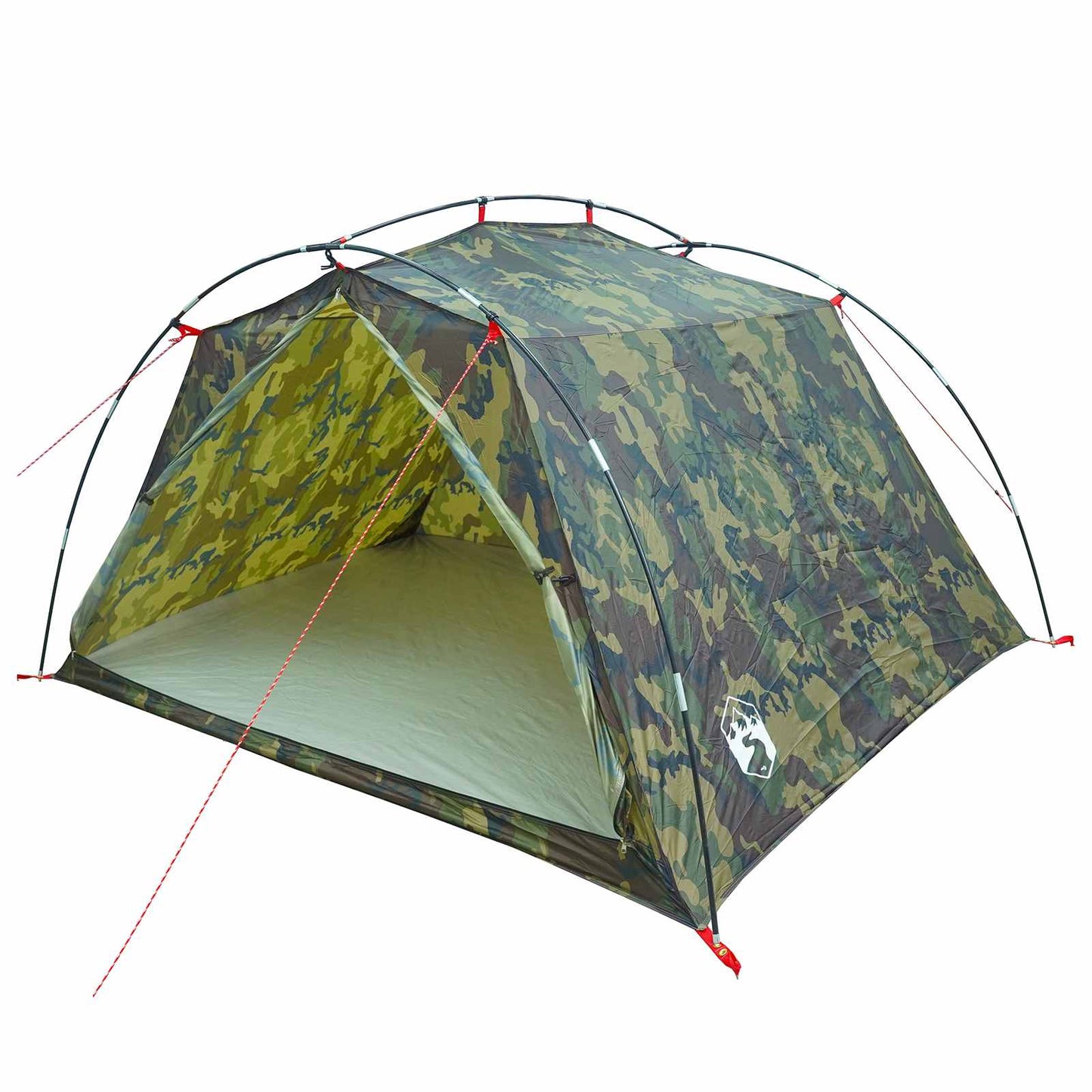 vidaXL Tunnel Tent 4-Person Camouflage 185T Polyester with PU Coating