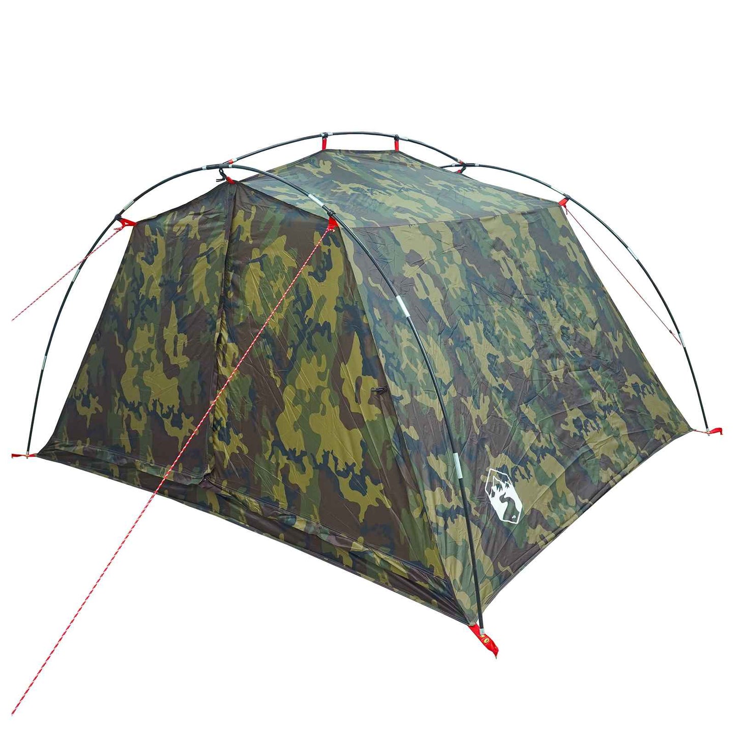 vidaXL Tunnel Tent 4-Person Camouflage 185T Polyester with PU Coating