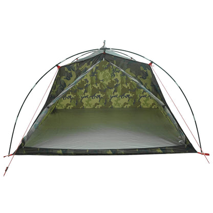 vidaXL Tunnel Tent 4-Person Camouflage 185T Polyester with PU Coating