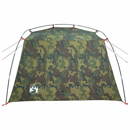 vidaXL Tunnel Tent 4-Person Camouflage 185T Polyester with PU Coating