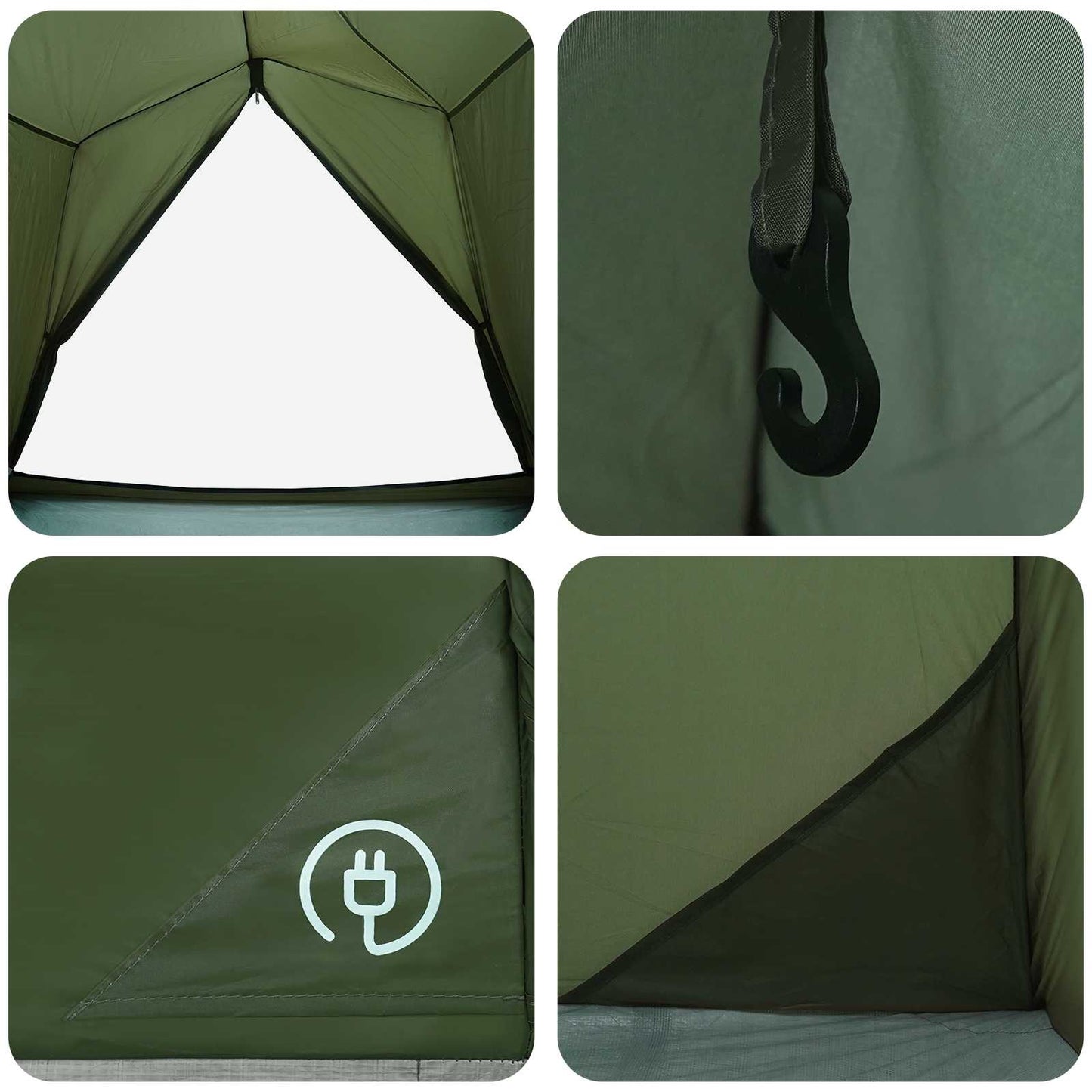 vidaXL Tunnel Tent Olive Green 2-Person 185T Polyester with PU Coating