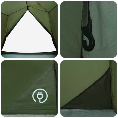 vidaXL Tunnel Tent Olive Green 2-Person 185T Polyester with PU Coating