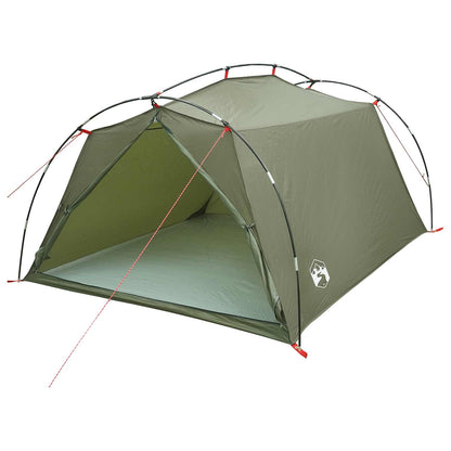 vidaXL Tunnel Tent Olive Green 2-Person 185T Polyester with PU Coating
