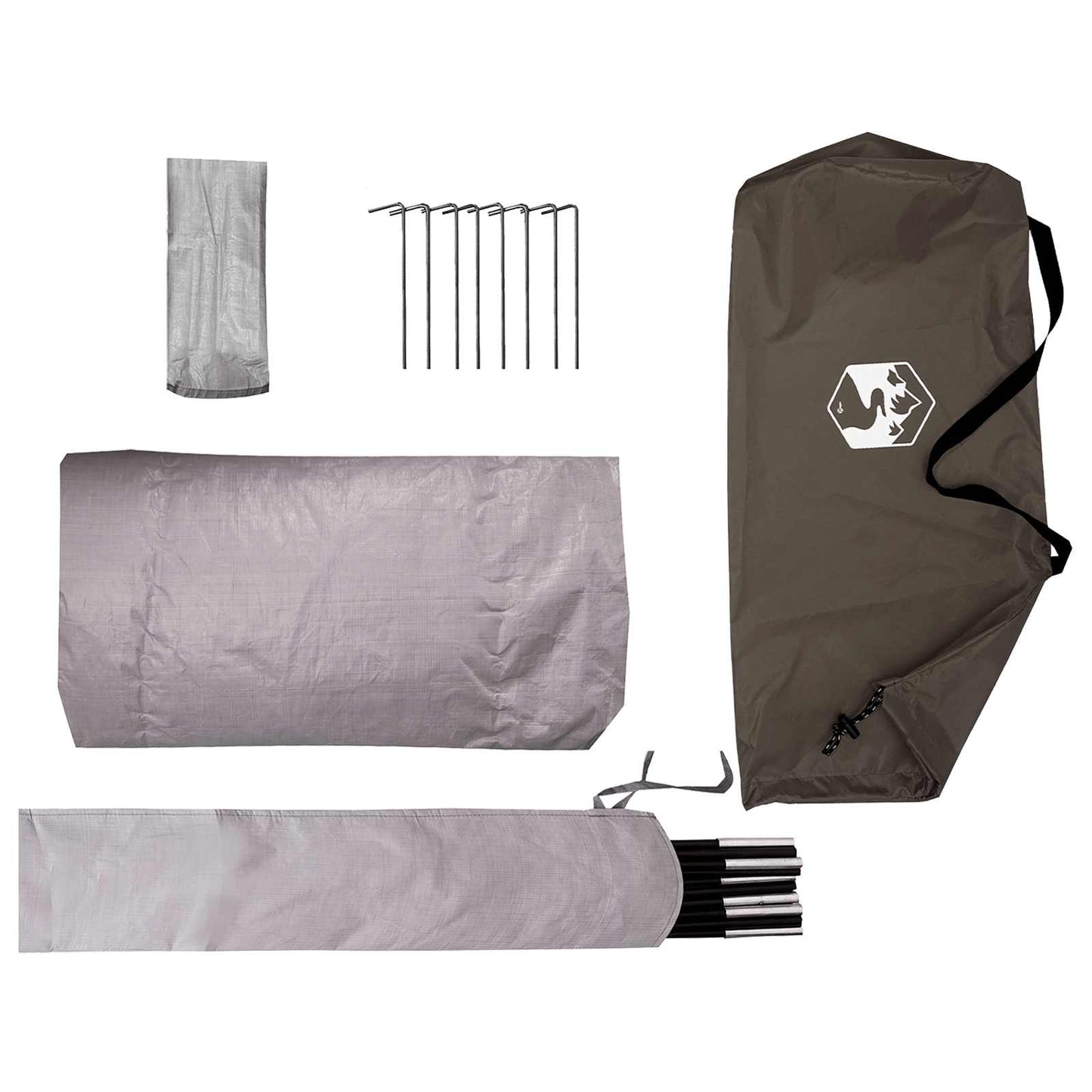vidaXL Tunnel Tent Brown and Grey 2-Person