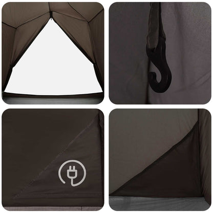 vidaXL Tunnel Tent Brown and Grey 2-Person