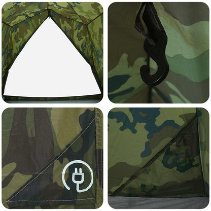 vidaXL Tunnel Tent 2-Person Camouflage 185T Polyester with PU Coating