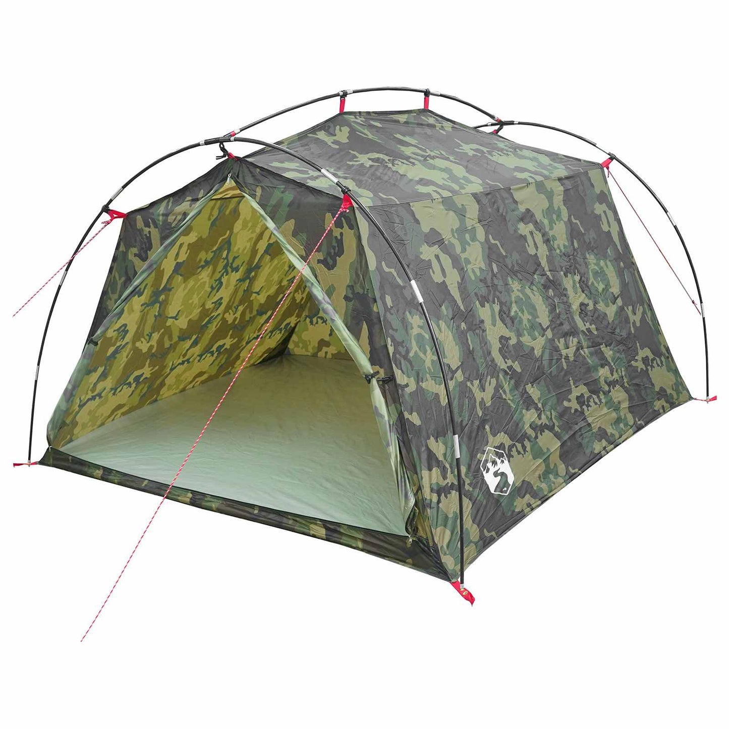 vidaXL Tunnel Tent 2-Person Camouflage 185T Polyester with PU Coating