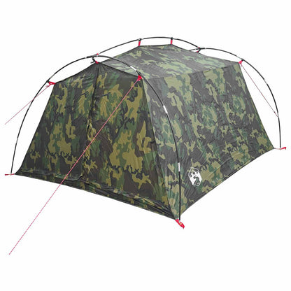 vidaXL Tunnel Tent 2-Person Camouflage 185T Polyester with PU Coating