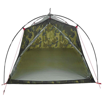vidaXL Tunnel Tent 2-Person Camouflage 185T Polyester with PU Coating