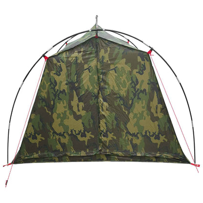 vidaXL Tunnel Tent 2-Person Camouflage 185T Polyester with PU Coating