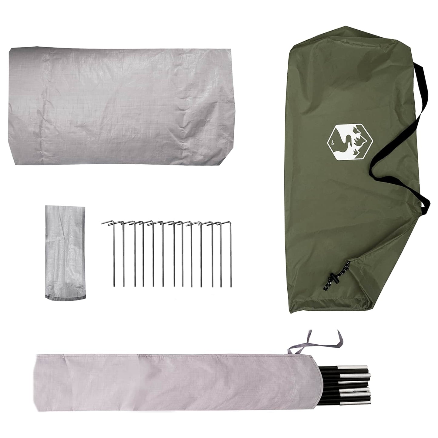 vidaXL Backpacking Tent Olive Green 4-Person