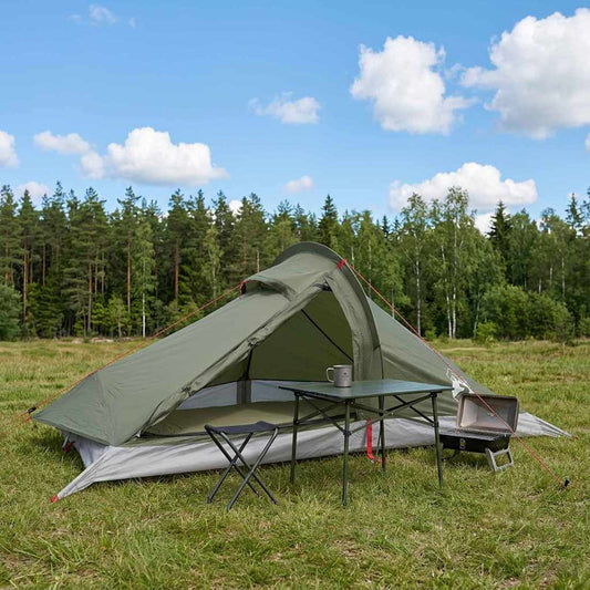 vidaXL Backpacking Tent Olive Green 4-Person