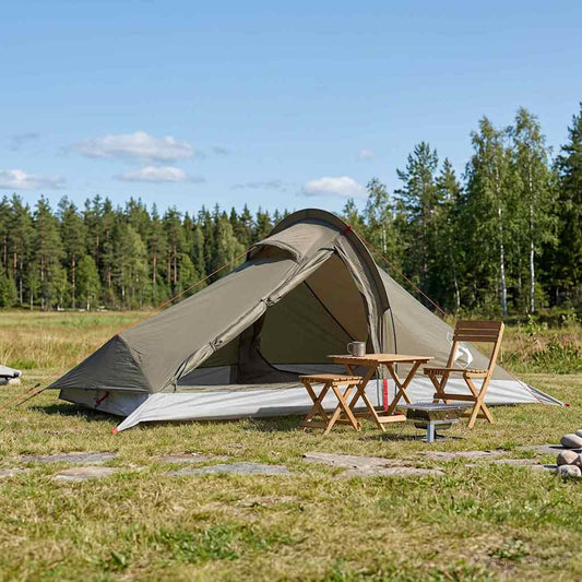 vidaXL Backpacking Tent Brown and Grey 4-Person