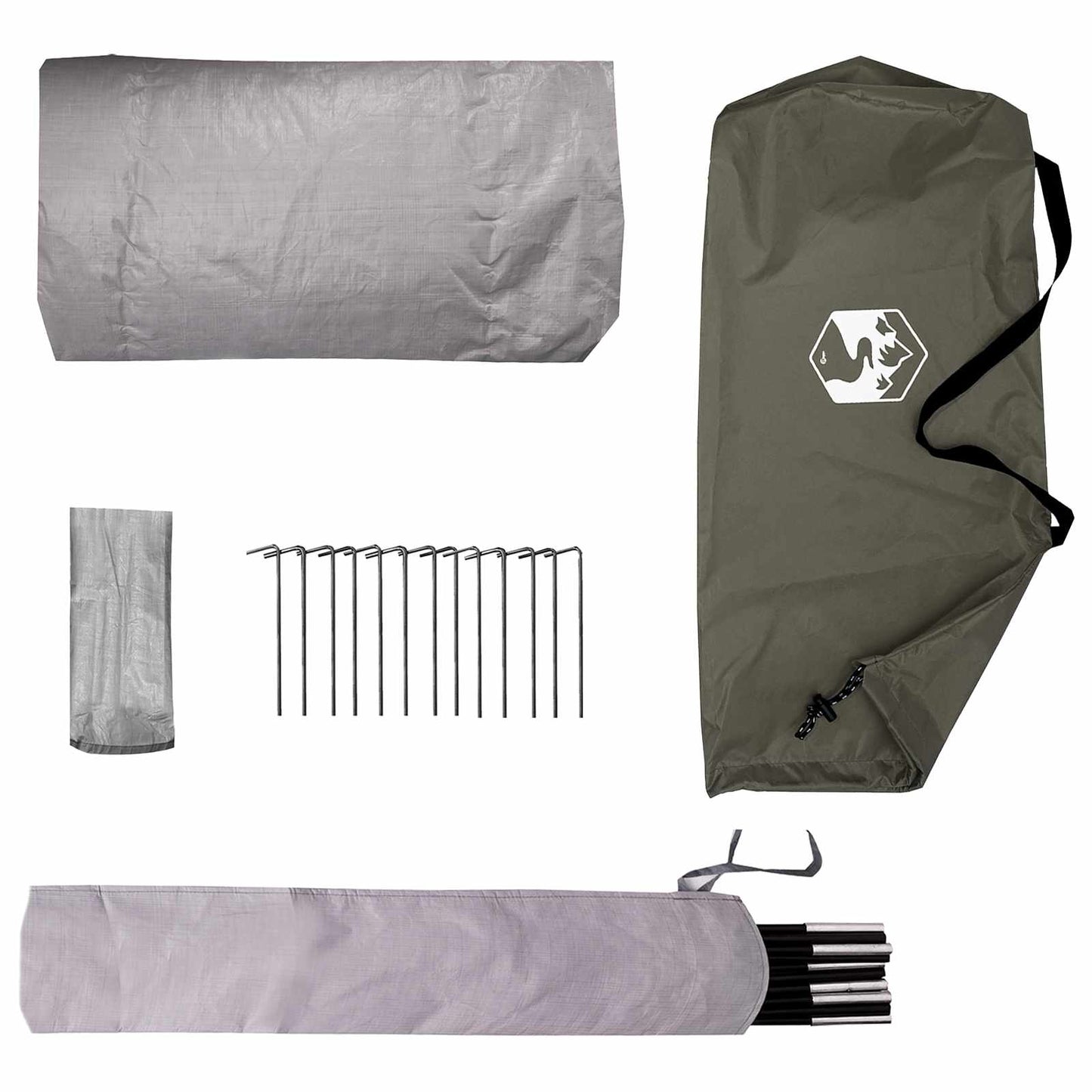 vidaXL Backpacking Tent Olive Green 2-Person