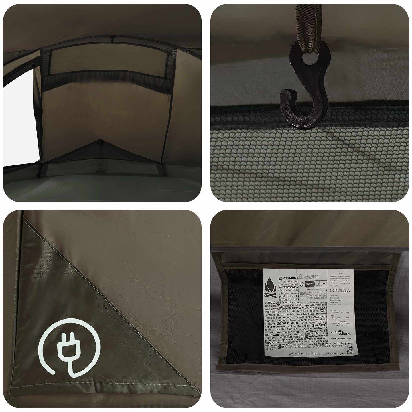 vidaXL Backpacking Tent Brown and Grey 2-Person
